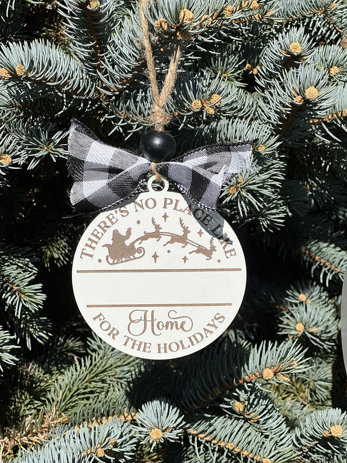 There's no place like home zip code ornament, sleigh design
