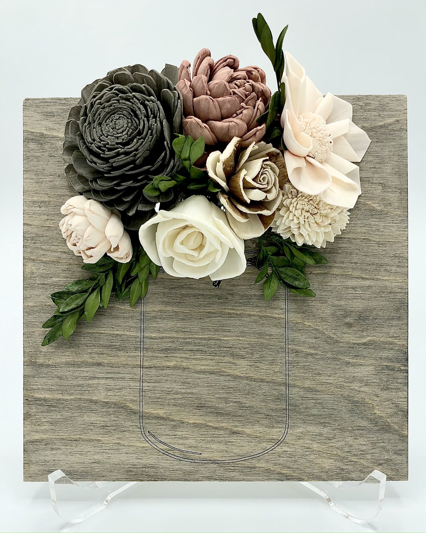 Sola Wood Flowers With Heart Vase or Jar