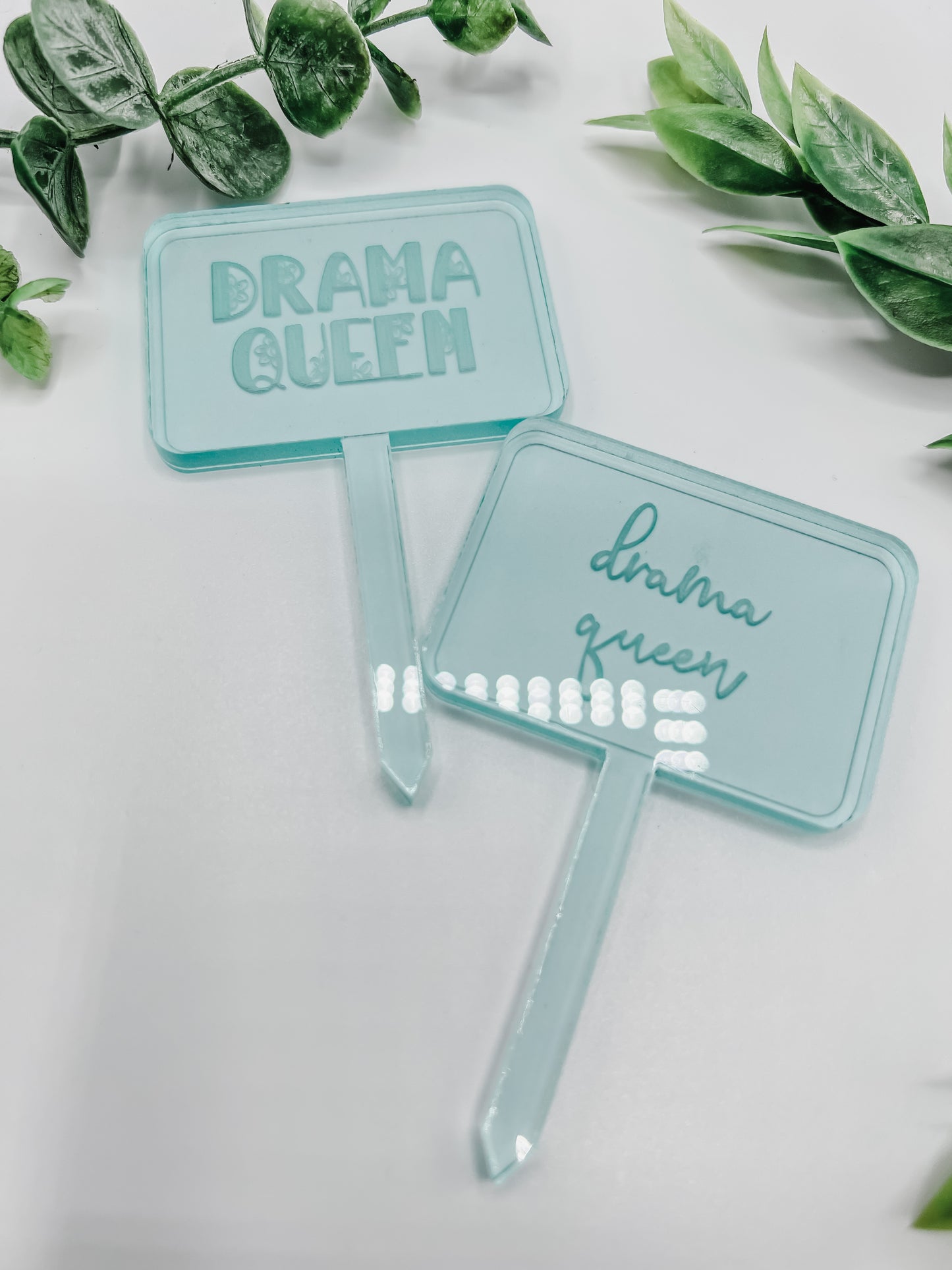 Green “Glass” Acrylic Plant Stakes