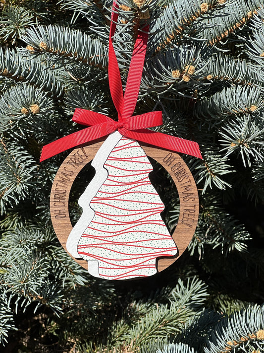 Oh Christmas tree snack cake ornament