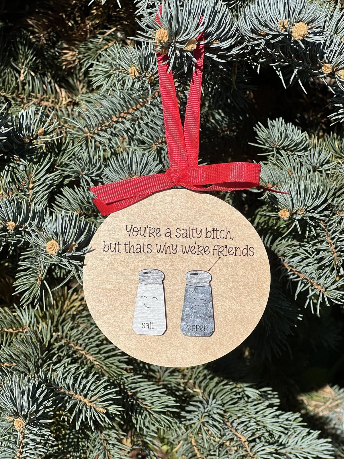 Salty friends salt and pepper shaker ornament