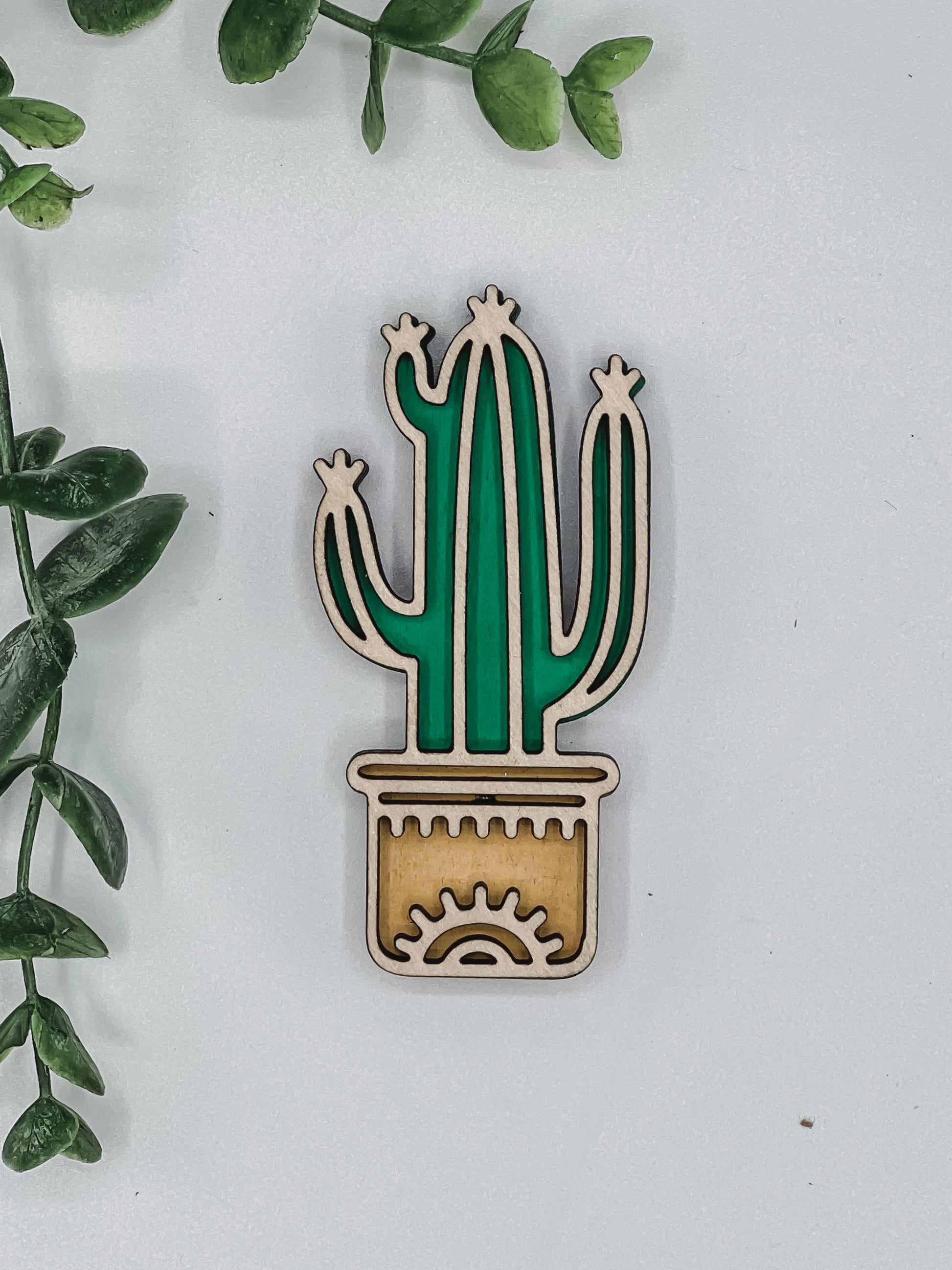succulent plant magnets Two Layer Succulent and Cactus Magnets – Sarah Nicole Designs